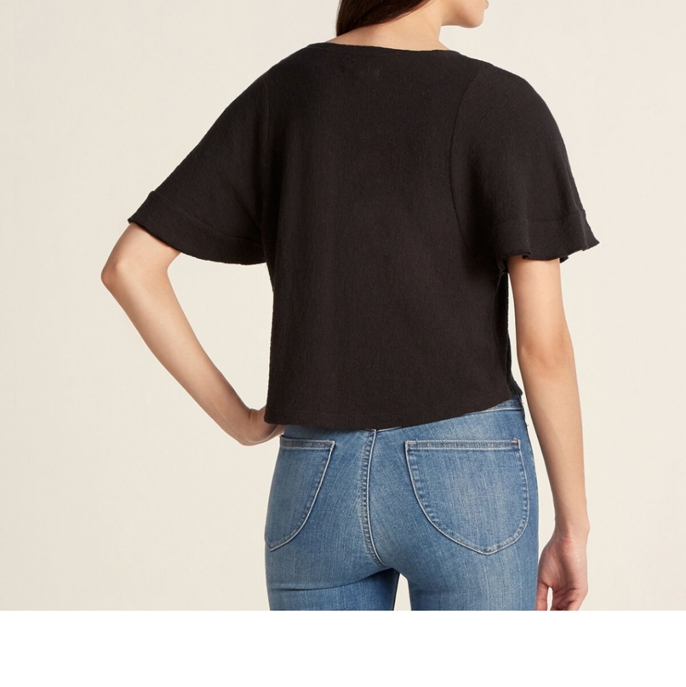 Nwot! Madewell Texture & Thread Flutter-Sleeve Top - image 2